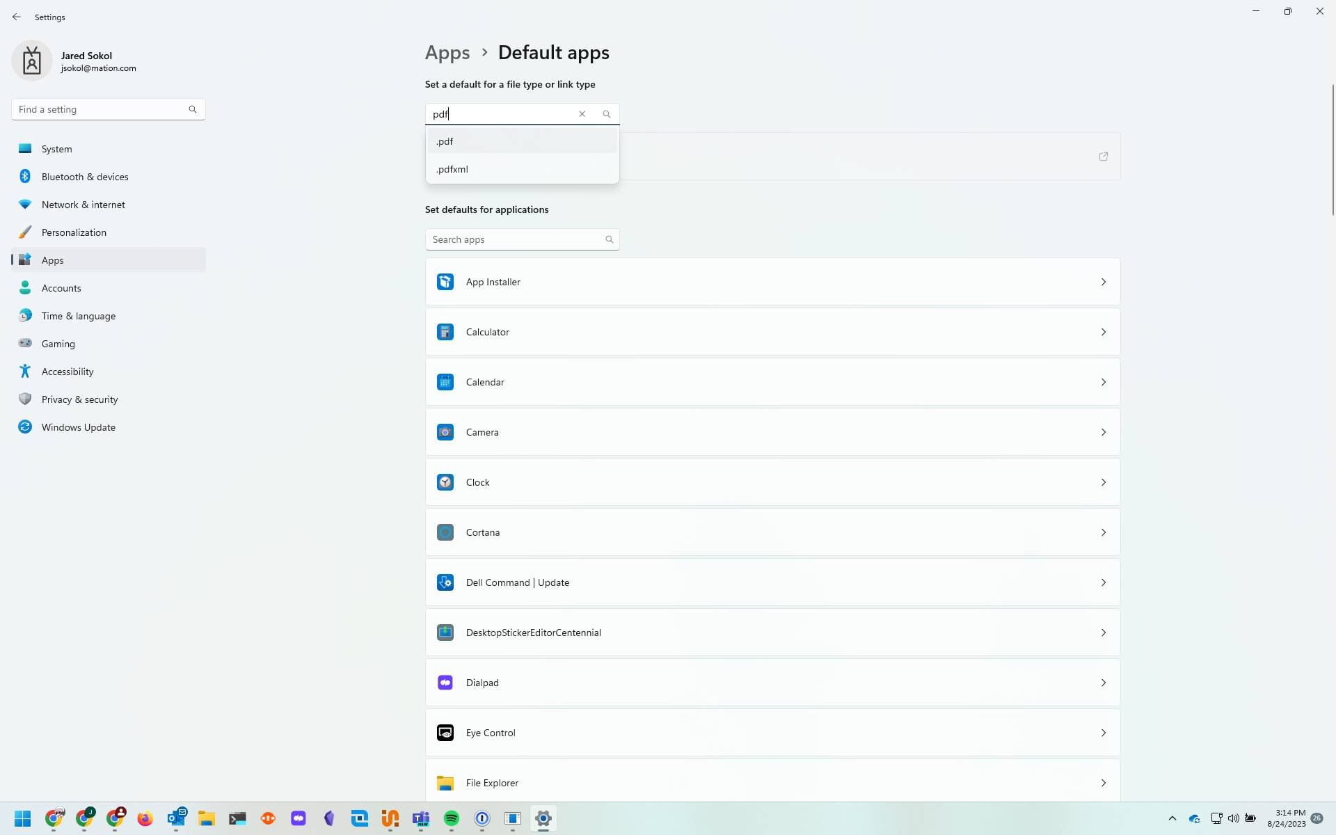 Screenshot of: Choose ".pdf"