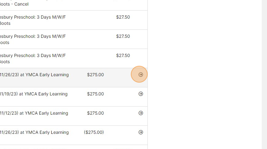 Screenshot of: Select the Child Care Program they are enrolled in that needs a price adjustment