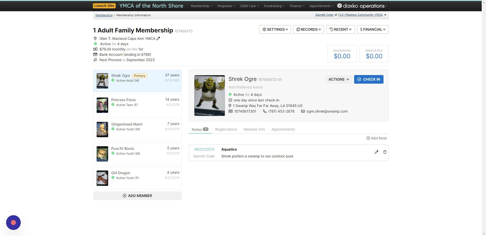 Screenshot of: Change Membership Type (SOP M3)