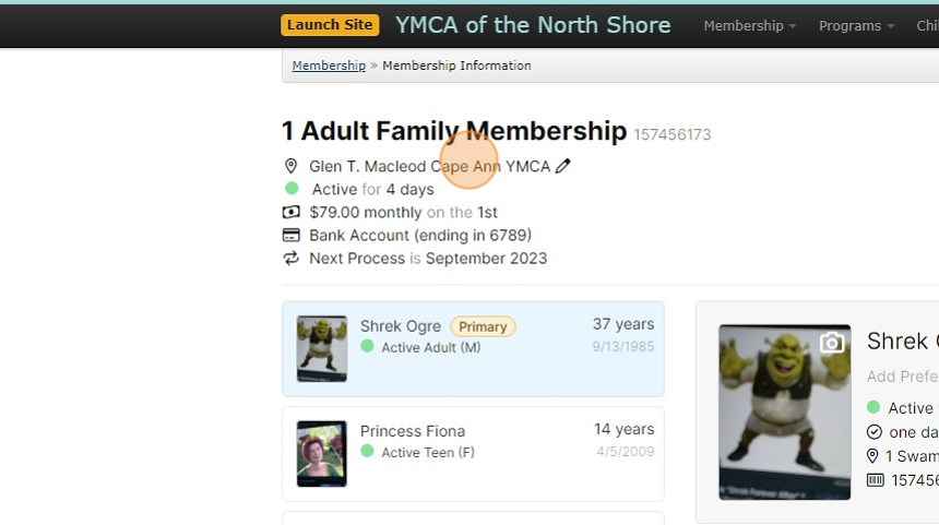 Screenshot of: Change Membership Type (SOP M3)
