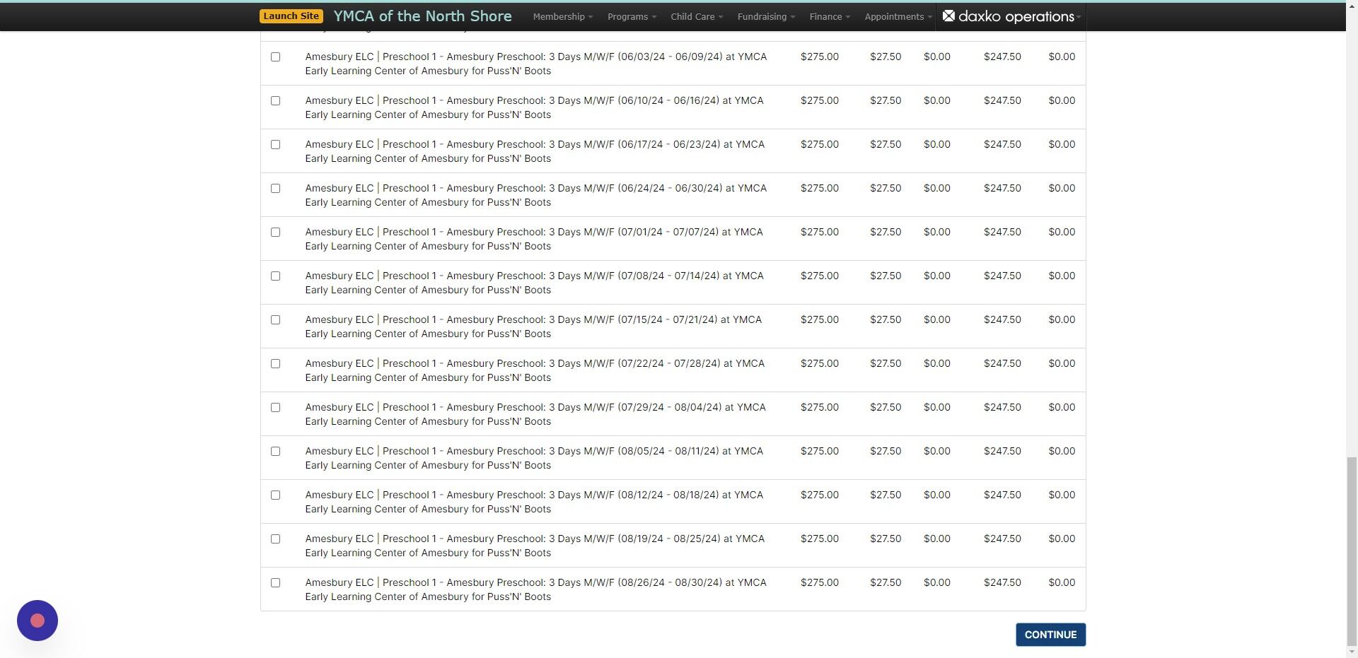Screenshot of: Click Continue