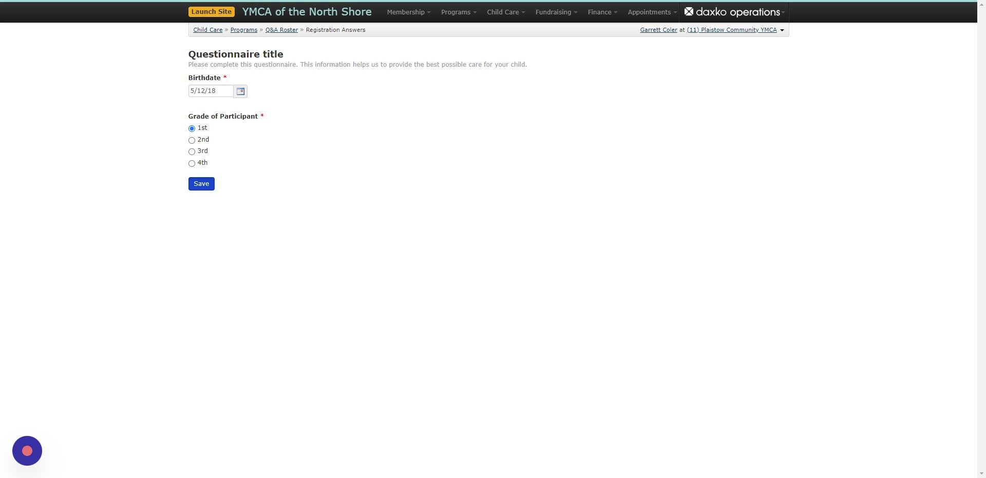 Screenshot of: Click Save when finished 