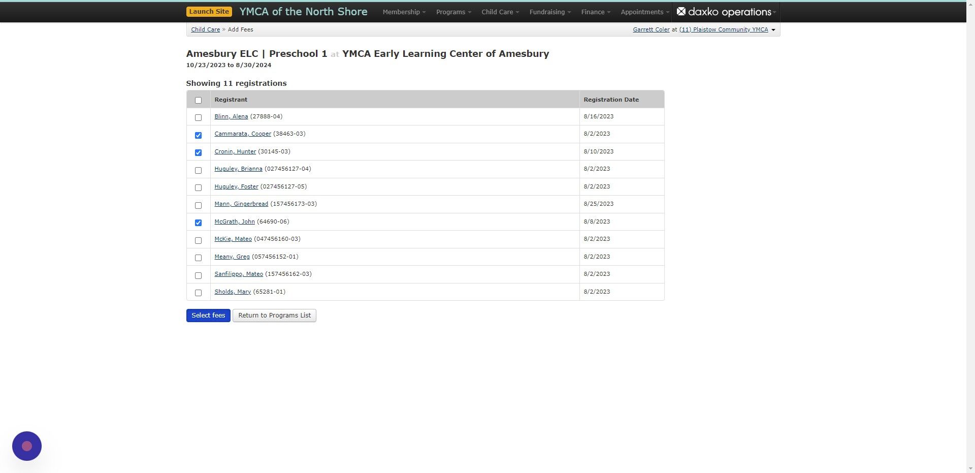 Screenshot of: Once Selected click 