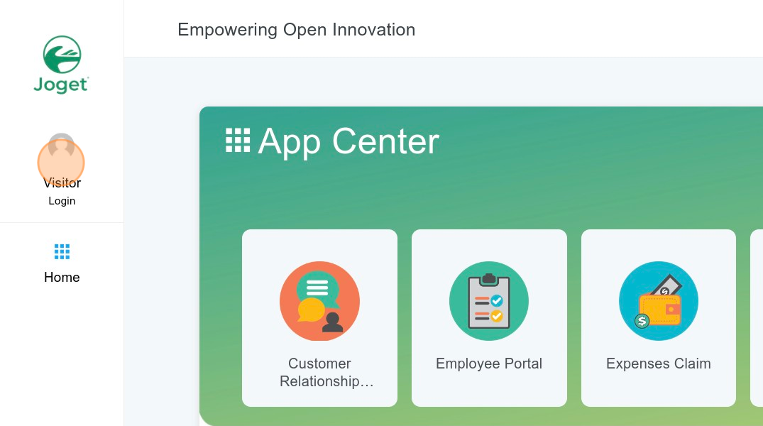 Login into the app center