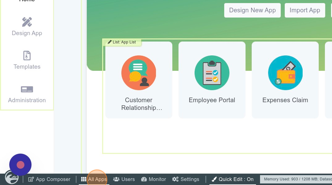 Login into the app center