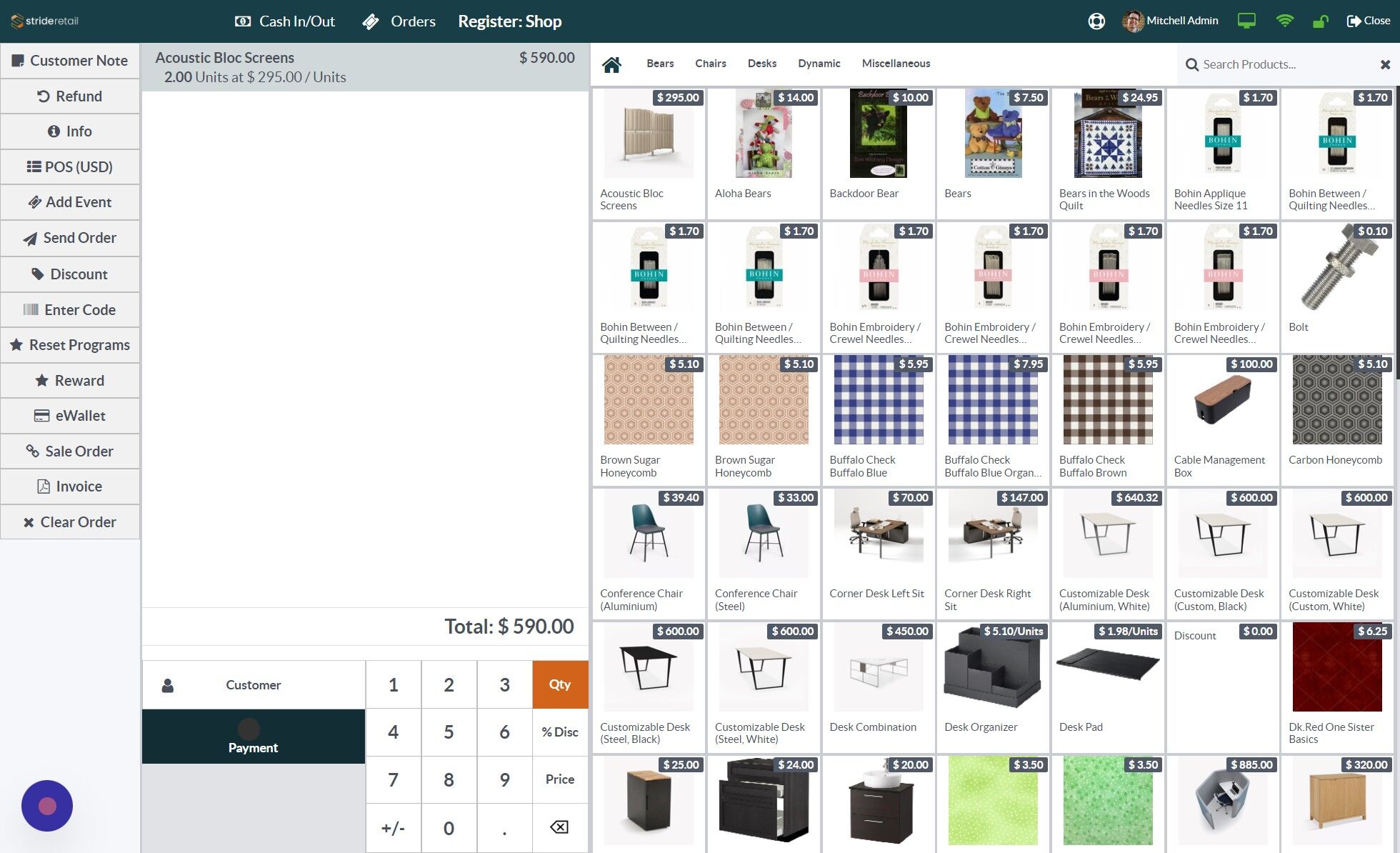 Screenshot of: Go to the payment screen.