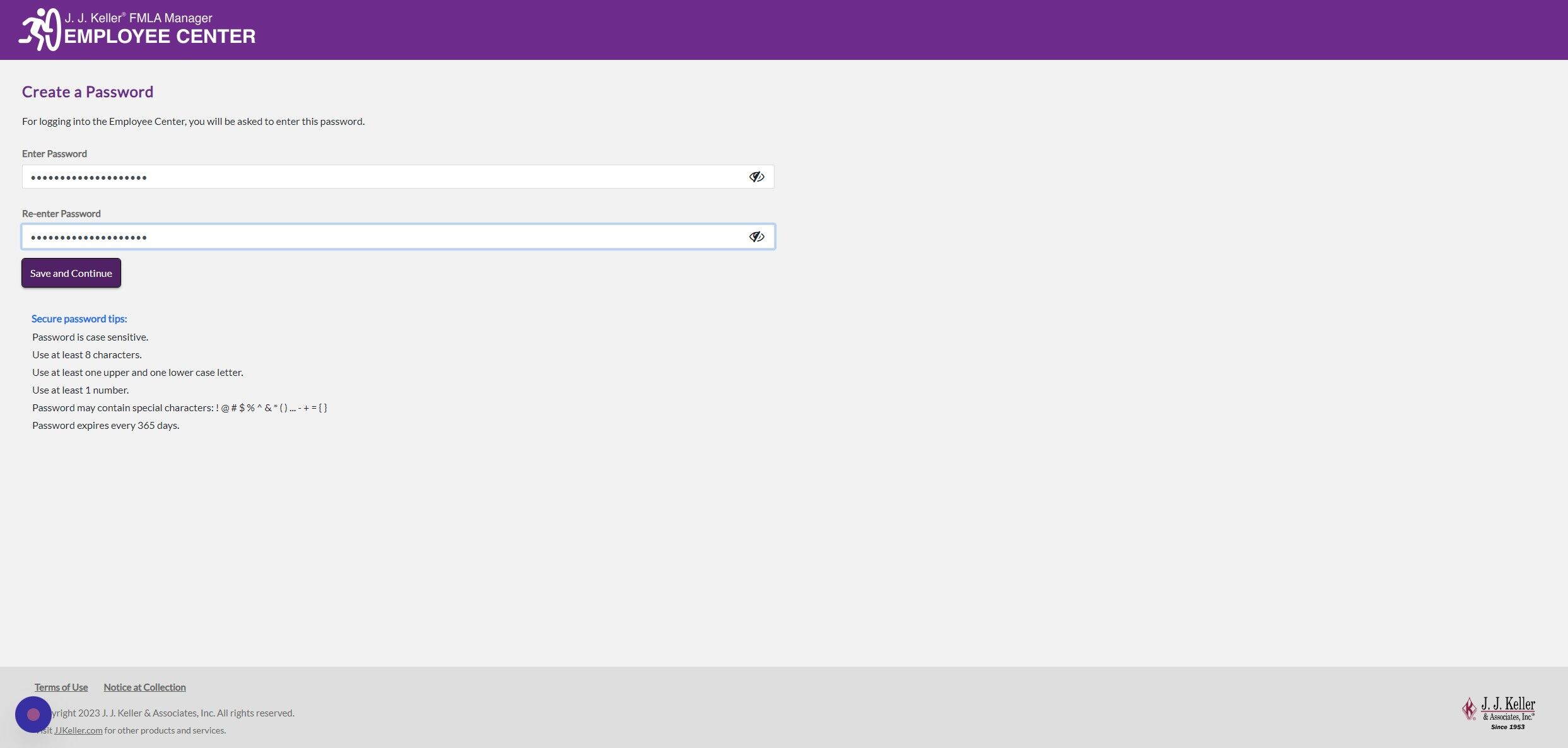 Screenshot of: Click "Save and Continue"