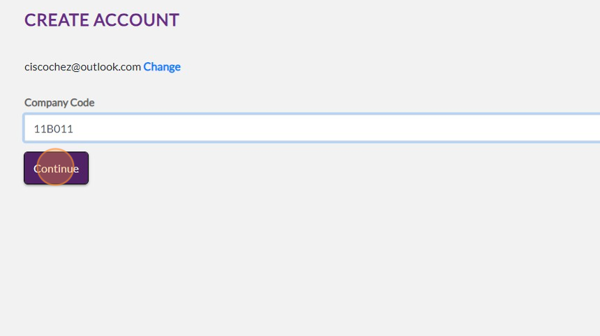 Screenshot of: Click "Continue"