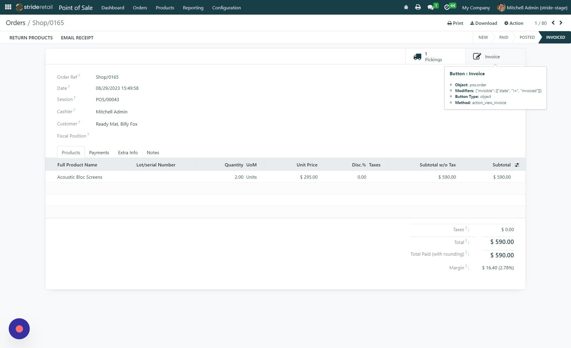 Screenshot of: Click "Invoice"