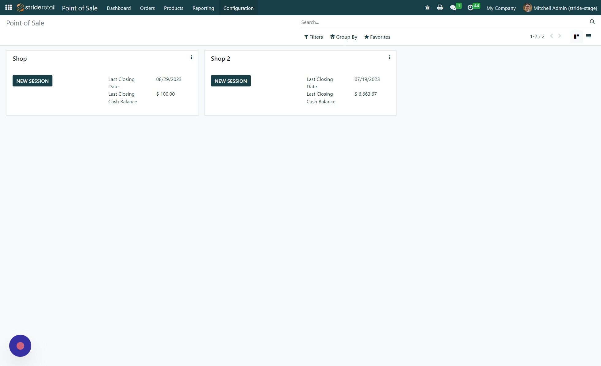 Screenshot of: Click "Configuration"