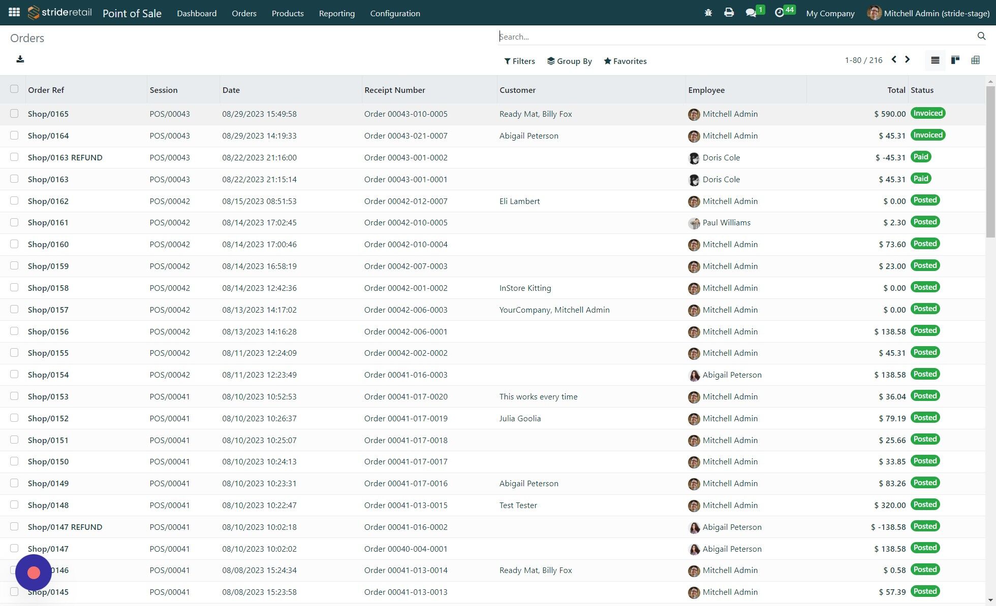 Screenshot of: Find your order and click on it.\
\
You can filter using the search bar or the more advanced filtering actions in the "Filters" menu.