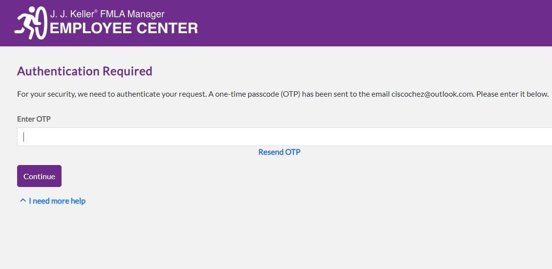 Screenshot of: Click the "Enter OTP" field.  Enter the code that was sent to your personal email address