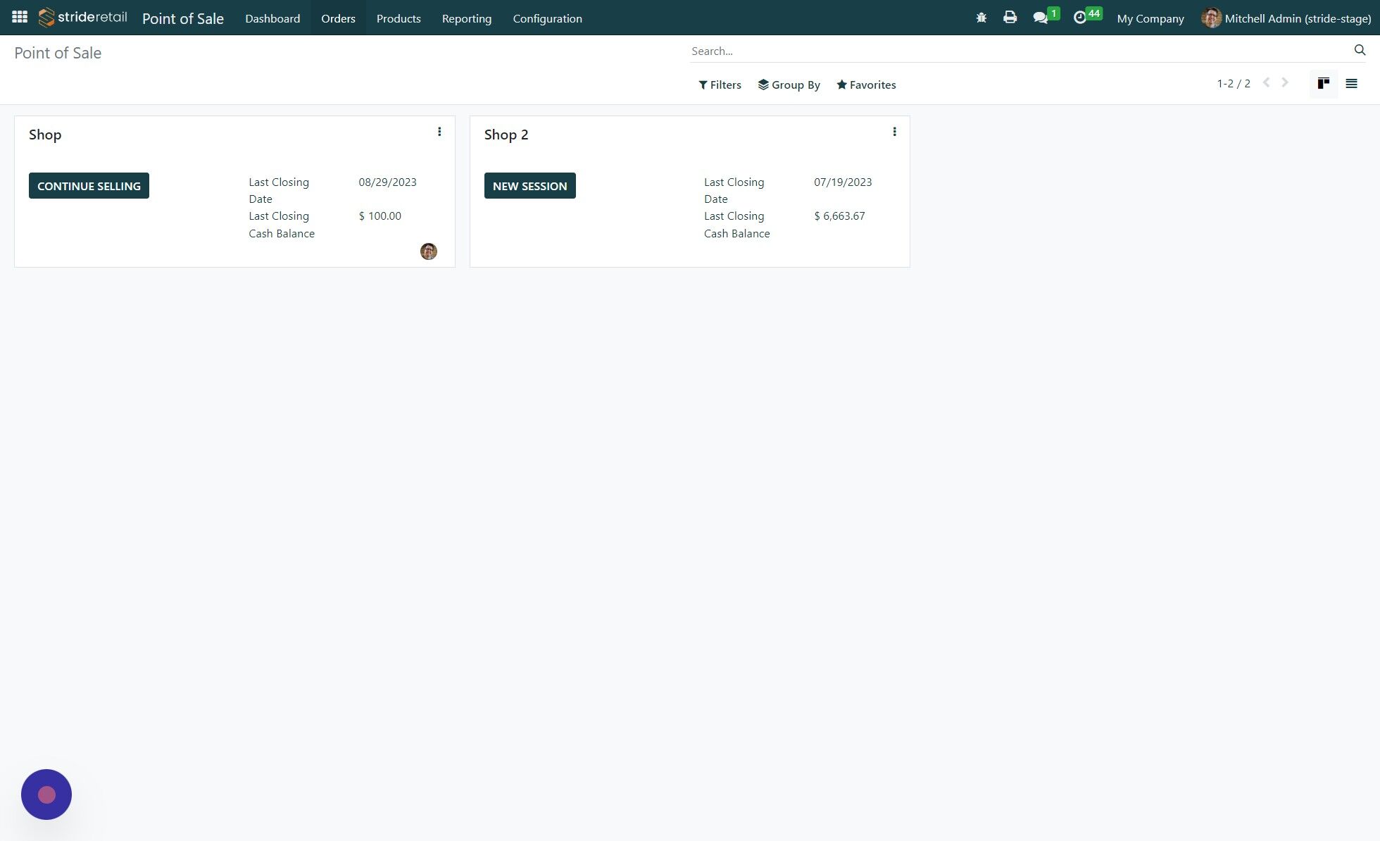 Screenshot of: Click "Orders"