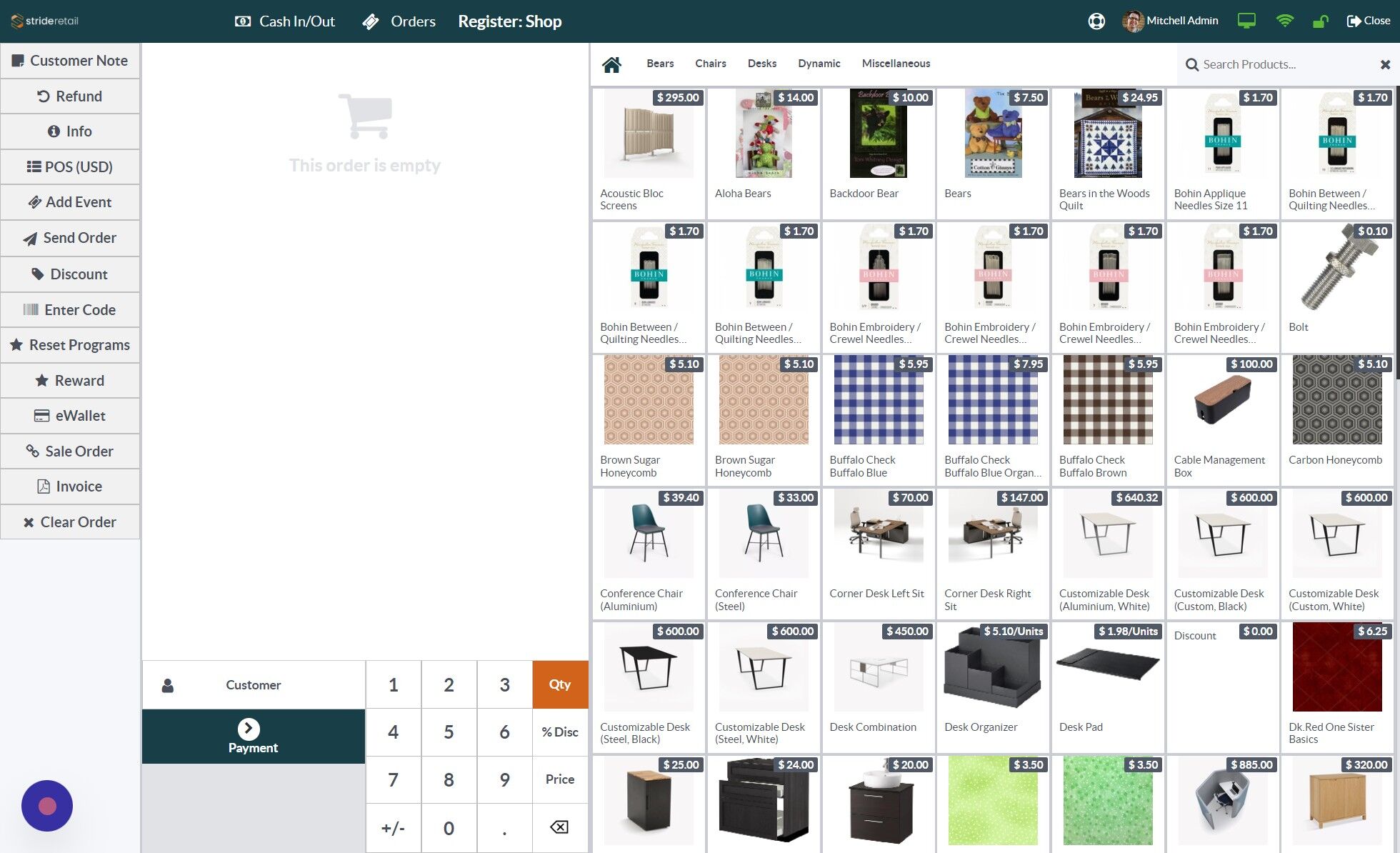 Screenshot of: Add items to the cart.