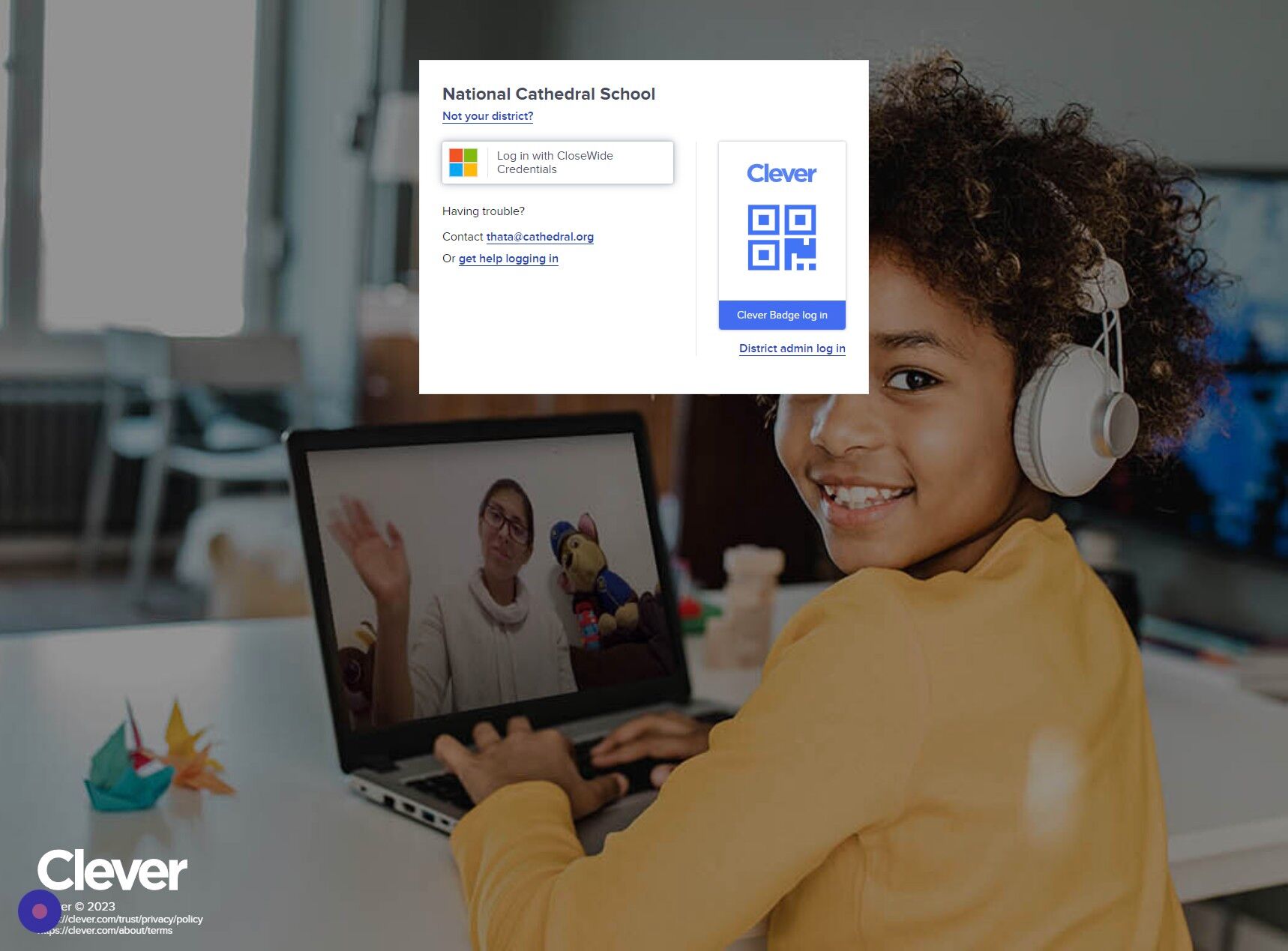 Screenshot of: Click "Log in with CloseWide Credentials". 