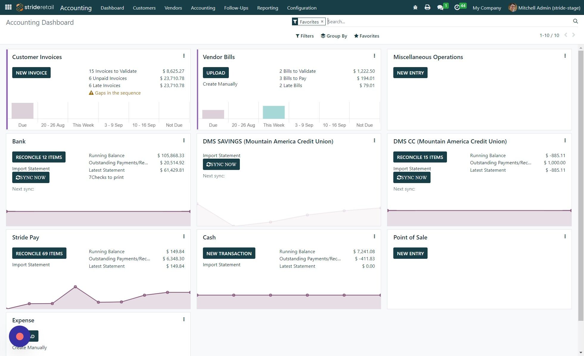 Screenshot of: Click "Customer Invoices"
