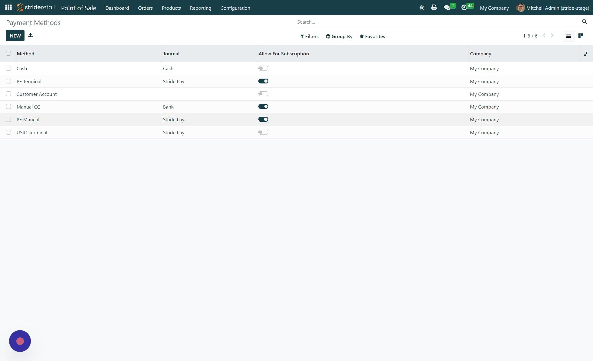 Screenshot of: Select the payment method