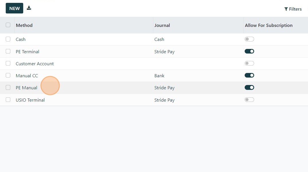 Screenshot of: Select the payment method
