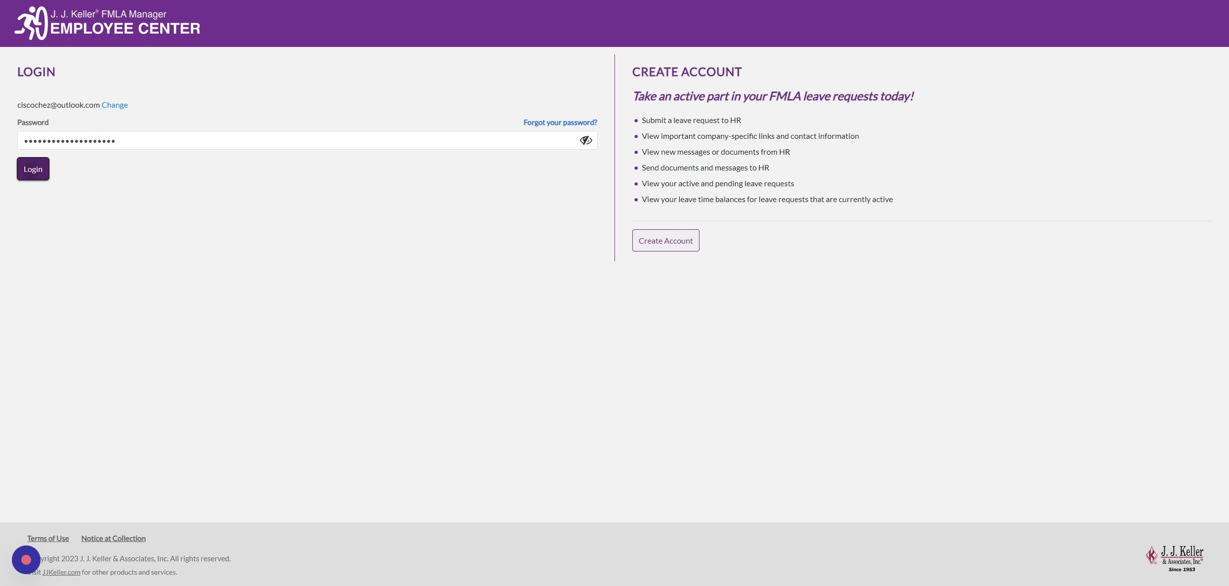 Screenshot of: Click "Login"