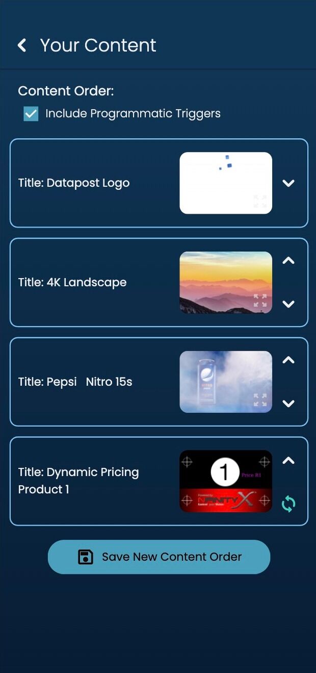 Screenshot of: Click on the up arrows to move contact up in a list, and the down arrows to move content down in a list.