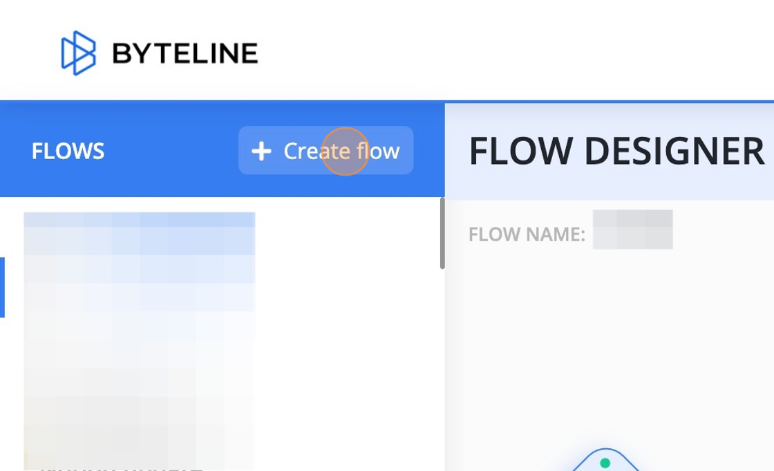 Screenshot of: Click "Create flow"