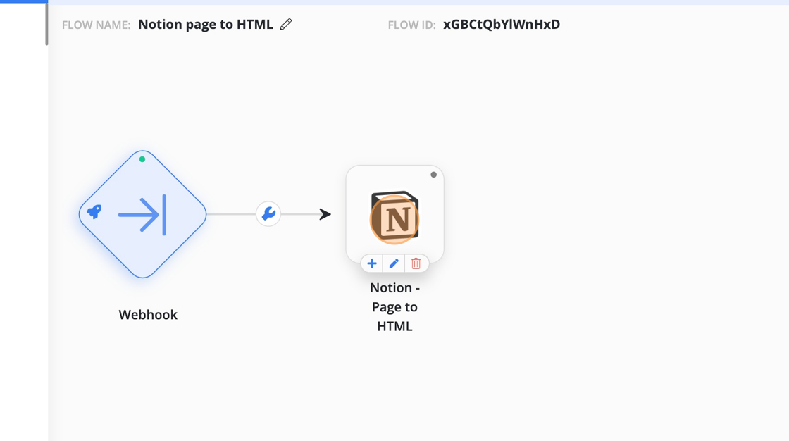 Screenshot of: Click Edit icon to configure the node.