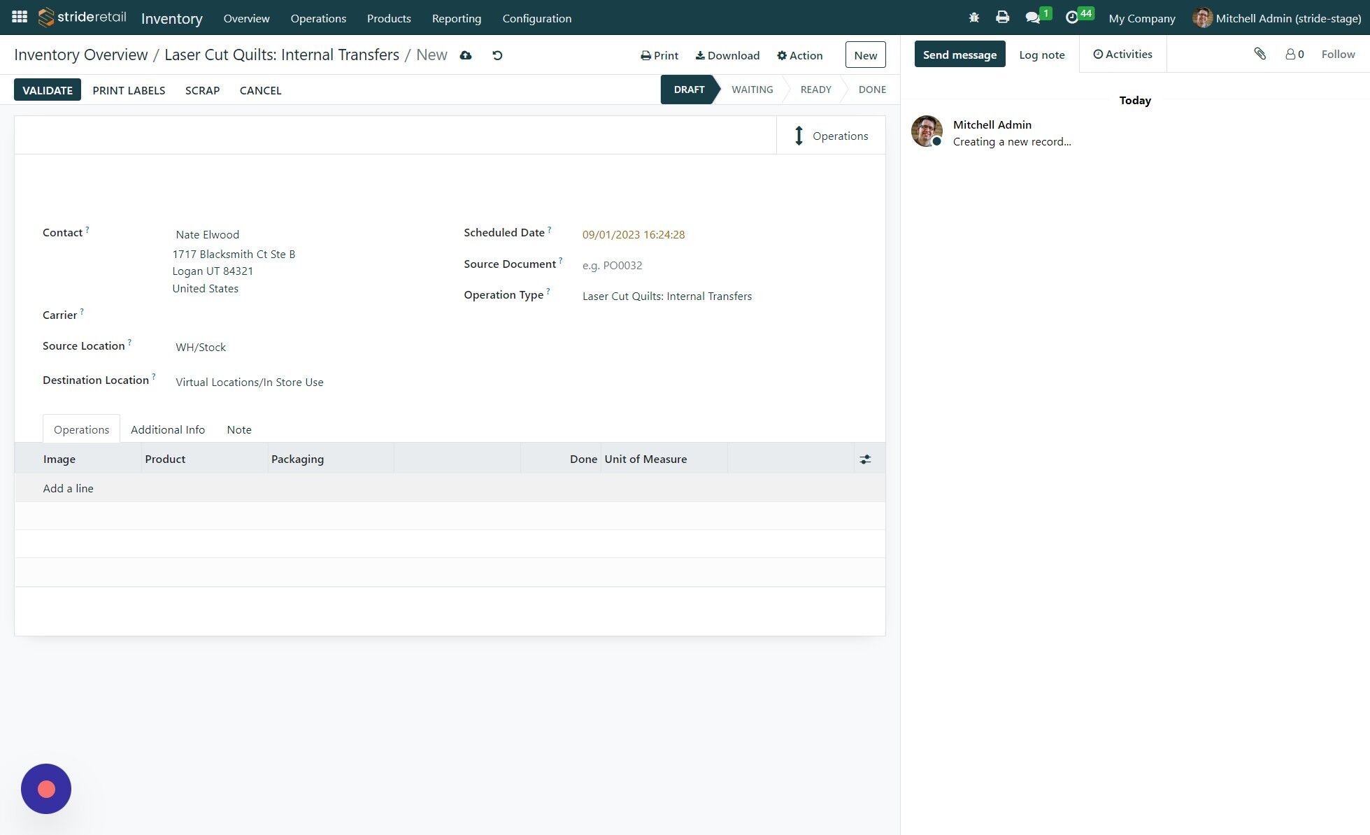 Screenshot of: Add the Products one by one.