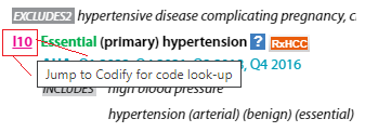 Screenshot of: In any eBook that has been enhanced with Codify←→eBooks Interlinking, the code itself will be clickable. This means you can instantly transition from reading about a specific piece of code to exploring it in depth within Codify.