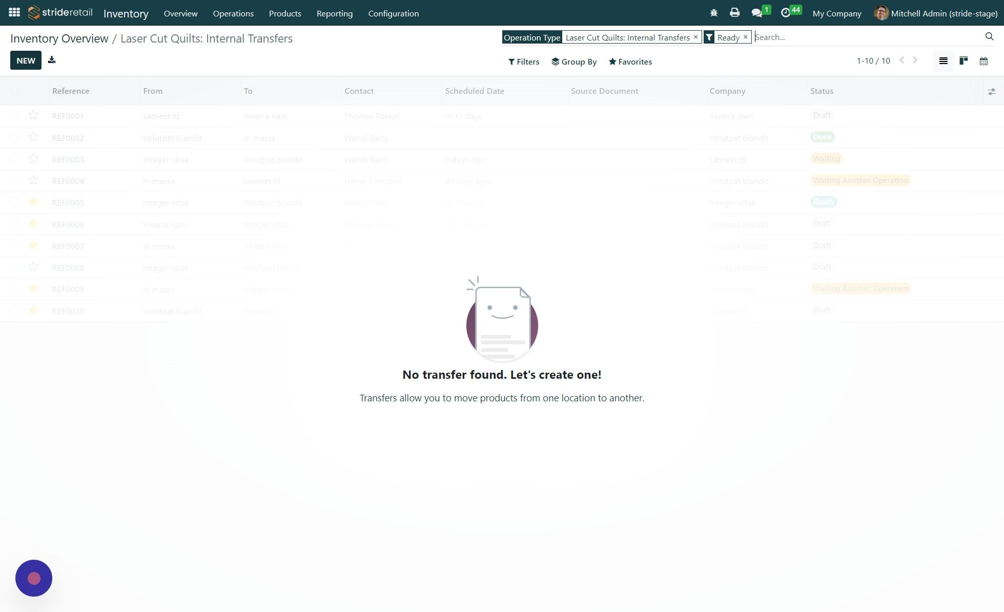 Screenshot of: Click "NEW"
