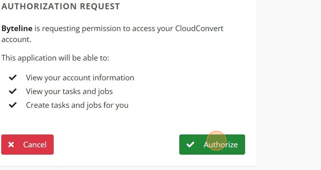 Screenshot of: Click on the "Authorize" button to get Authorize.