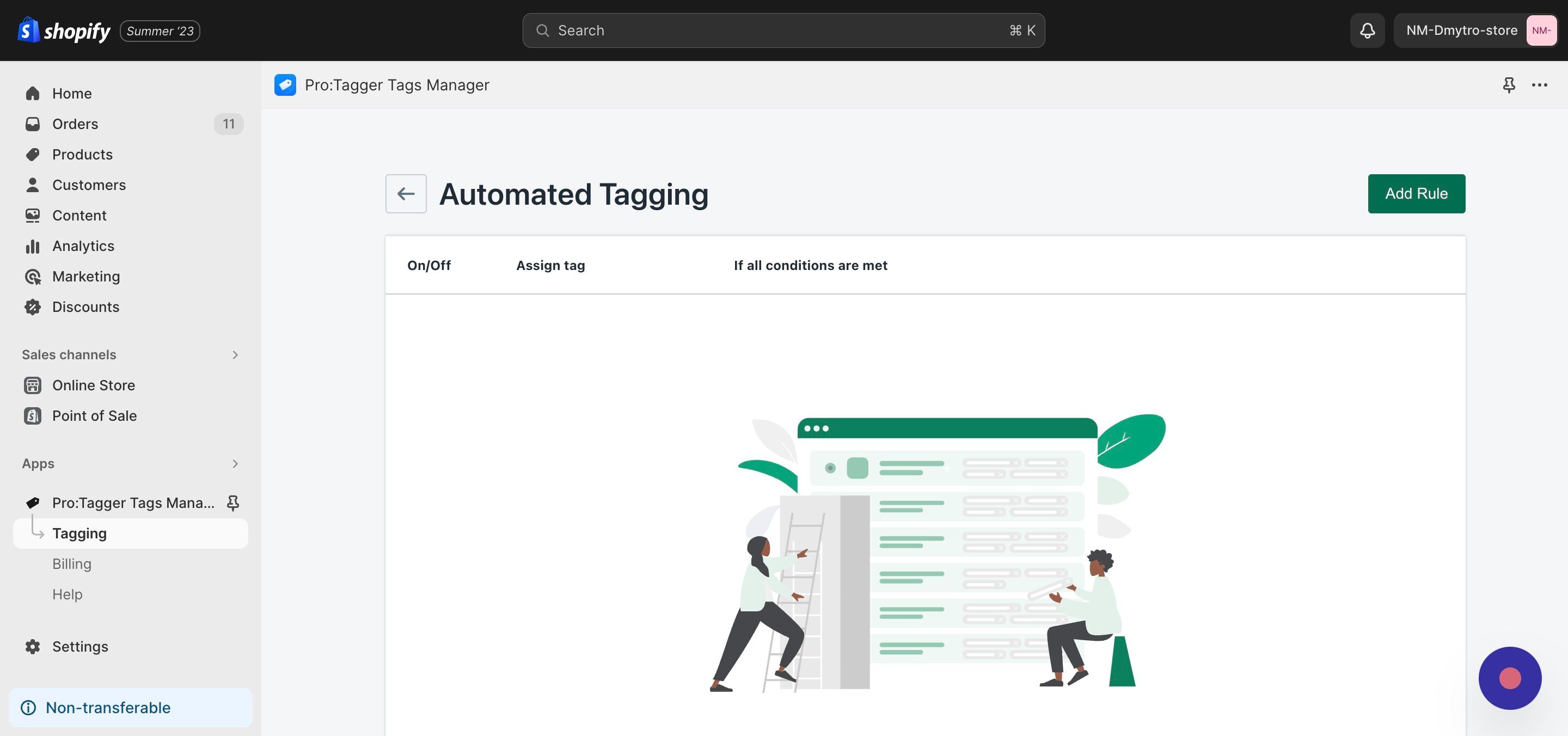 Screenshot of: Click "Add Rule"