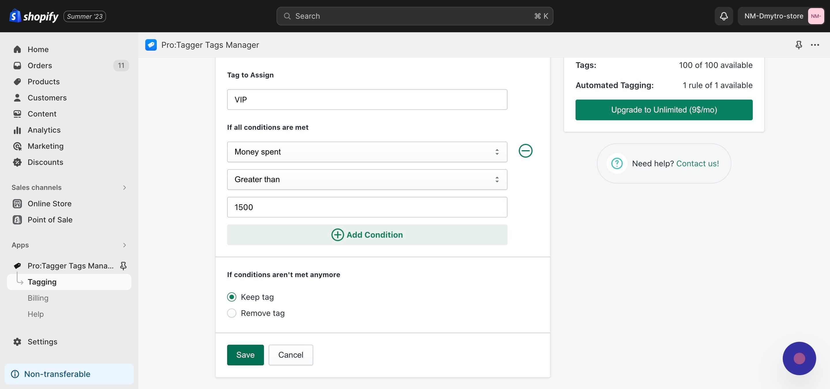 Screenshot of: Click "Save"
