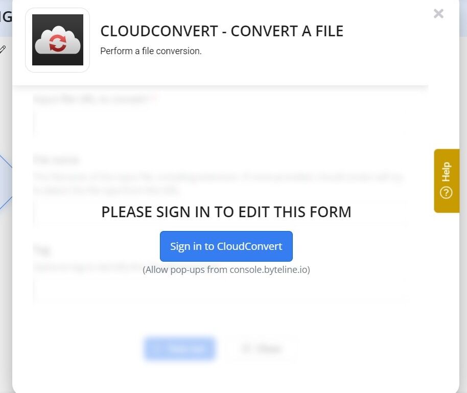 CLOUDCONVERT - CONVERT A FILE Node - Byteline Documentation