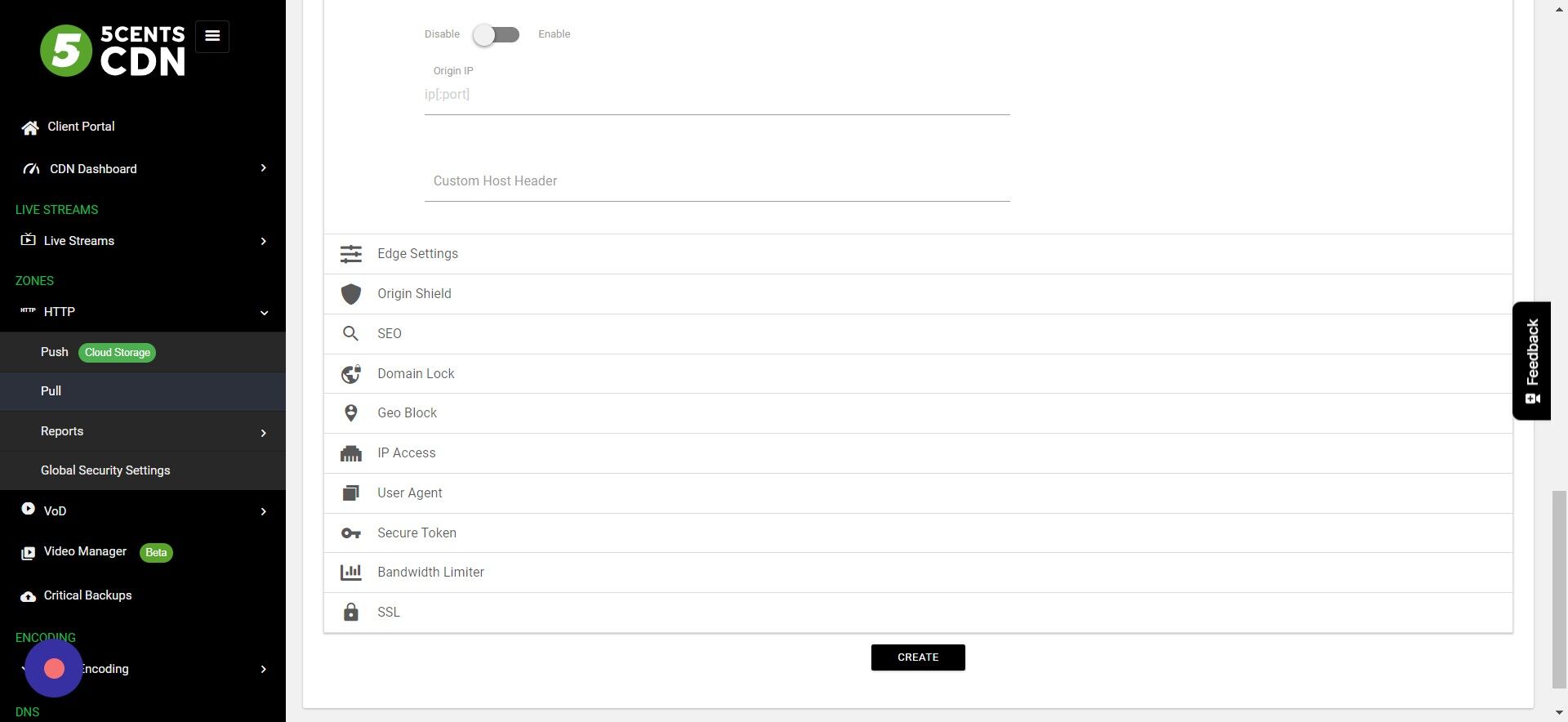 Screenshot of: Edge Settings: You can enable the required Edge Settings 