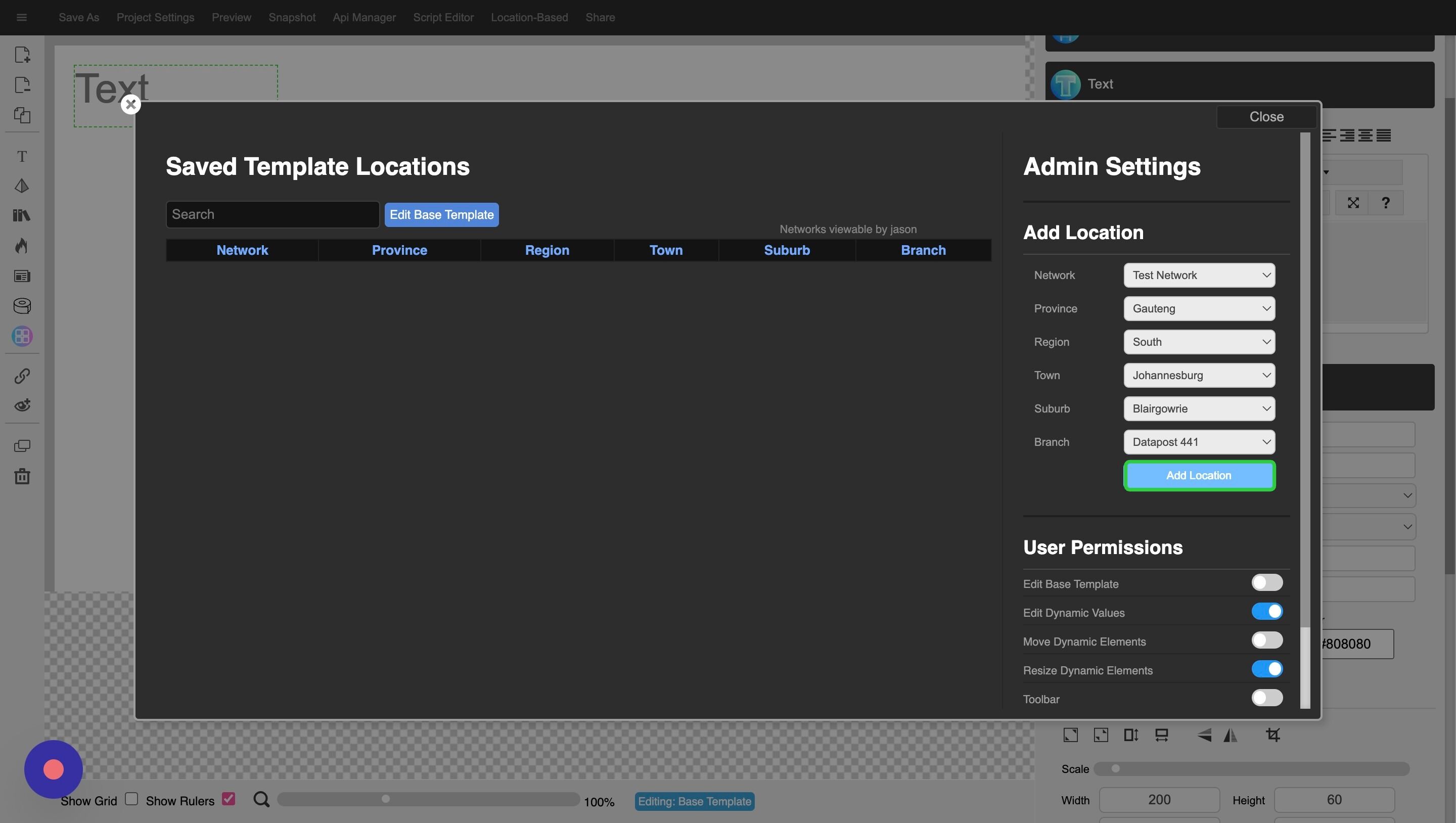 Screenshot of: Click on the 'Add Location' button.