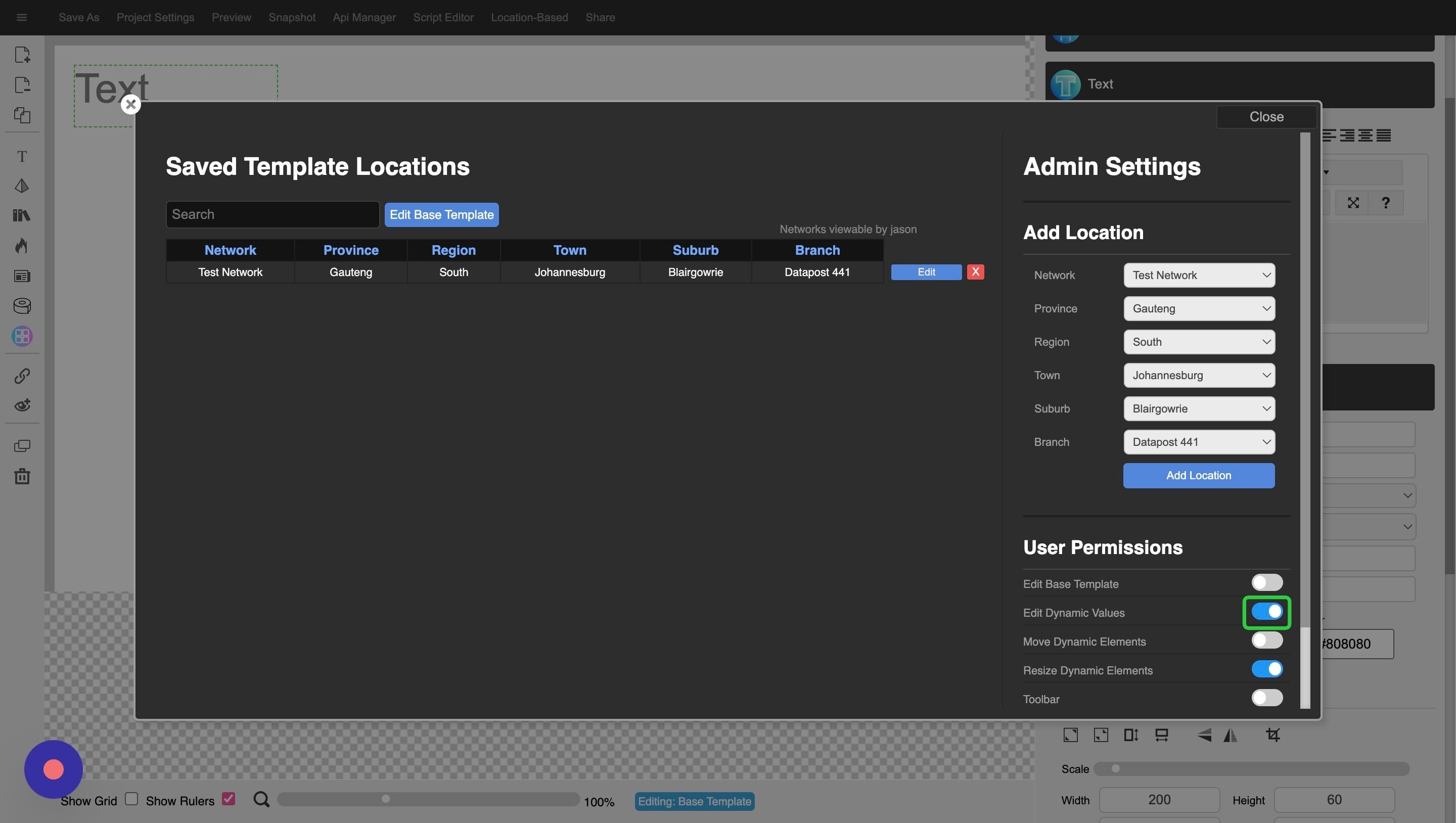 Screenshot of: Ensure that the 'Edit Dynamic Values' is toggled on.