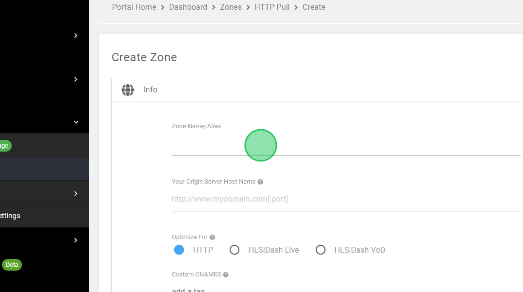 Screenshot of: **[[Zone Name/Alias]]**[[ : You can provide a name for identify the zone]]