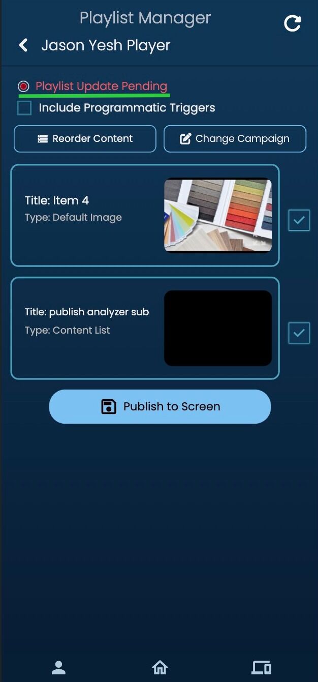 Screenshot of: The red dot indicates that there is an update pending. Make any content active or inactive, or make any required XID changes.