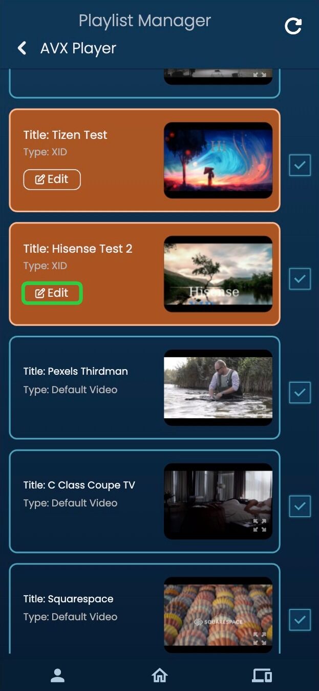 Screenshot of: Items that are orange have dynamic text that can be altered via the app. Click on the 'Edit' button.