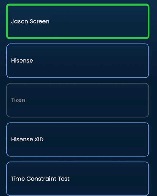 Screenshot of: Select your Screen