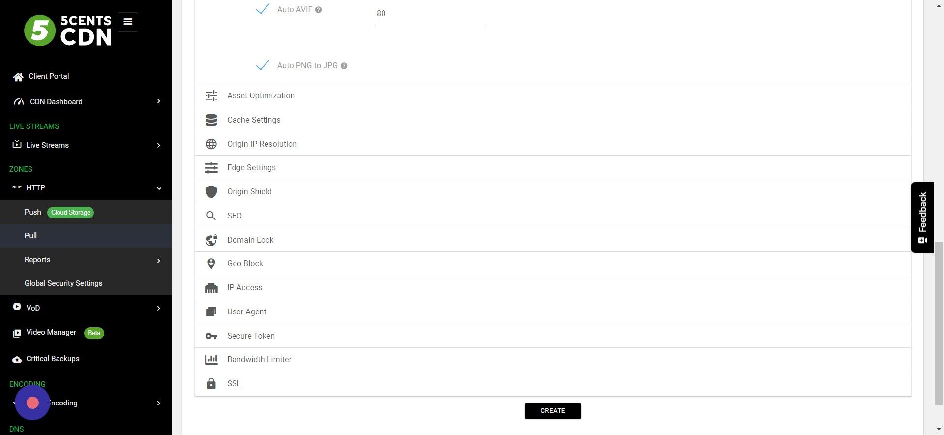 Screenshot of: Cache Settings : Select the necessary cache settings. 