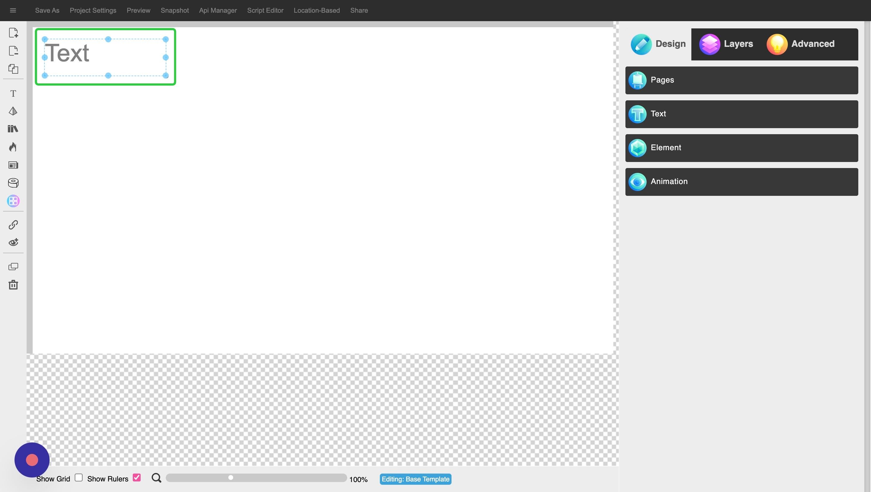 Screenshot of: Select the Text that you've just added to the canvas.