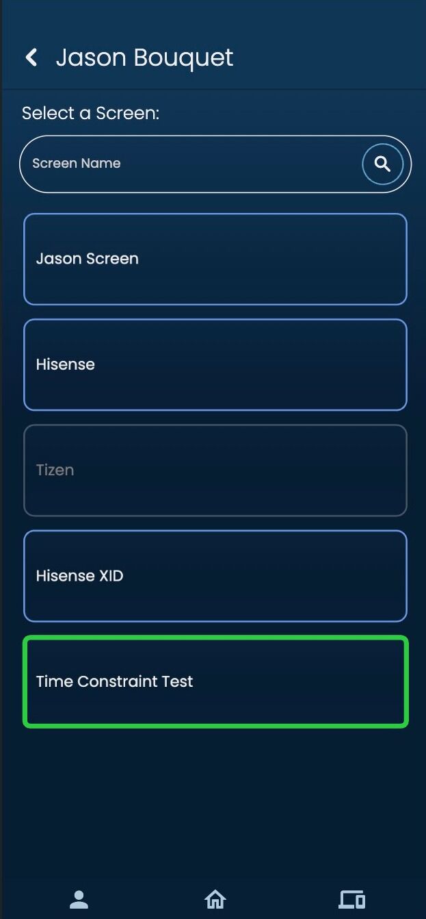 Screenshot of: Select your Screen. {Pro Tip: If the border is blue that means there is at least one player attached}