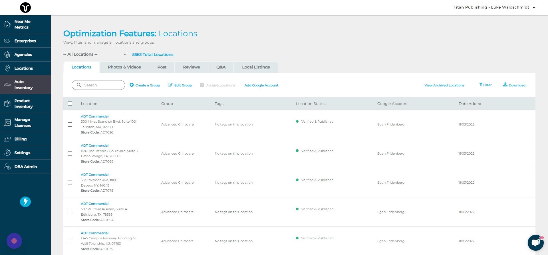 Screenshot of: Click "Auto Inventory"