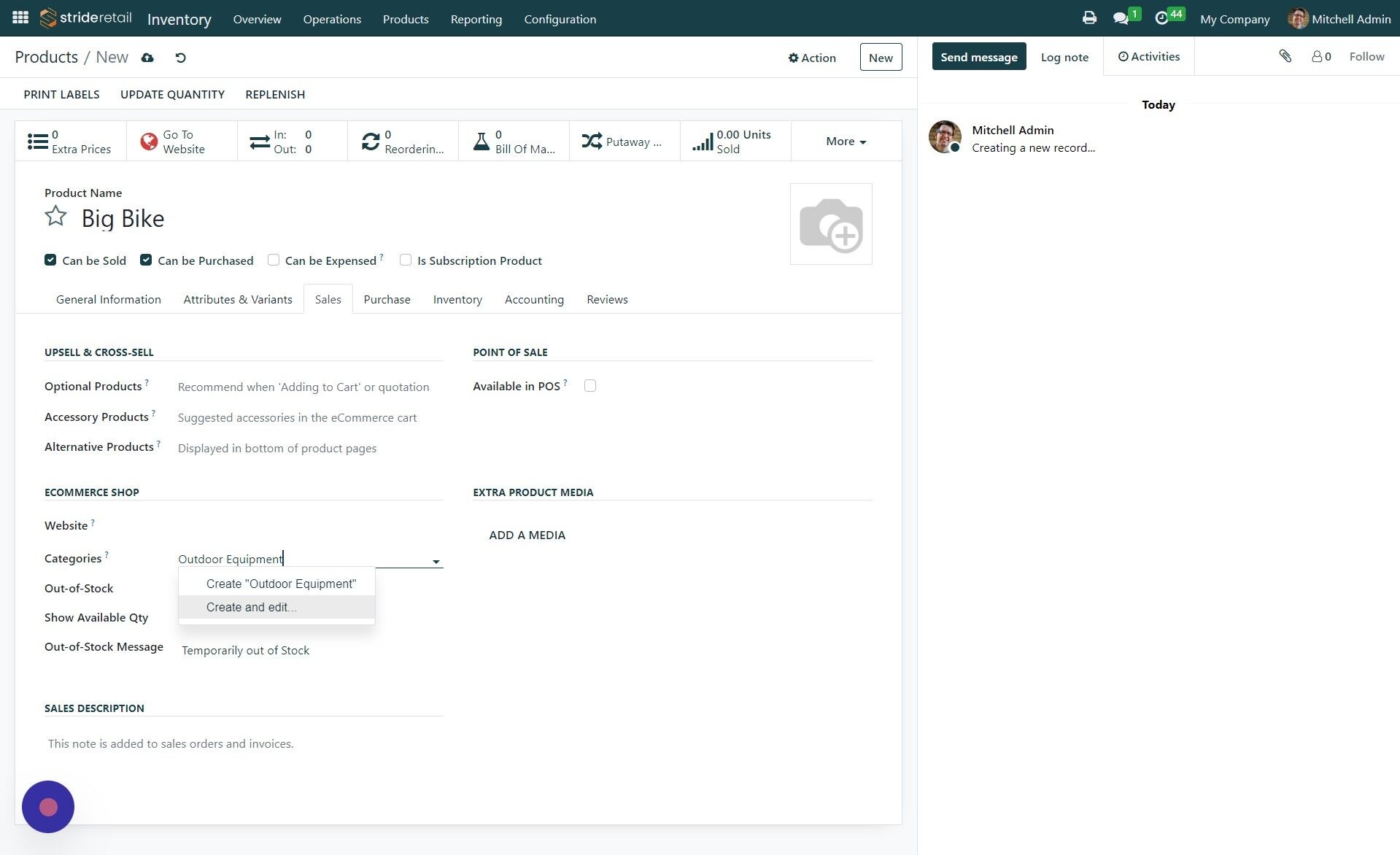 Screenshot of: Click "Create and edit..."