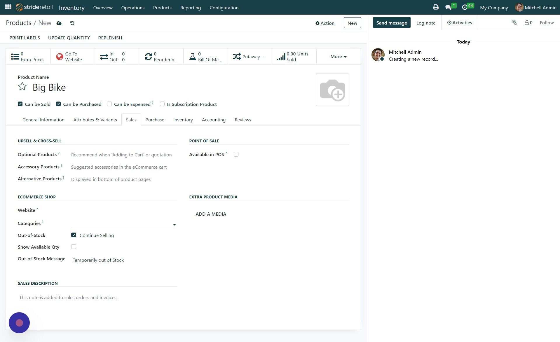 Screenshot of: Click the "Categories?" field.