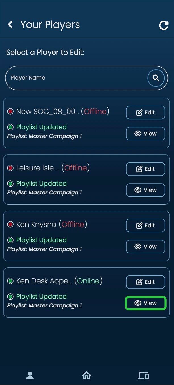 Screenshot of: Click on the 'View' button.