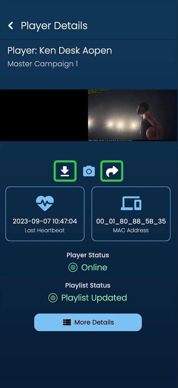 Screenshot of: After taking a screenshot of your player, you can download the image, or share the link to the image if you'd like.