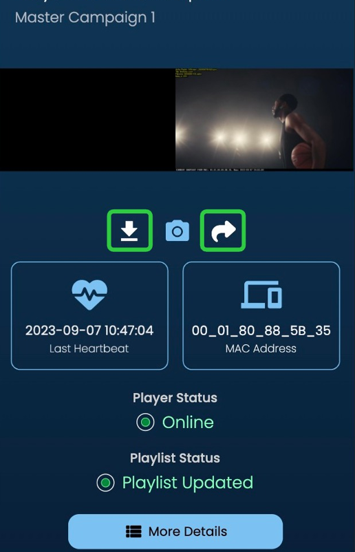 Screenshot of: After taking a screenshot of your player, you can download the image, or share the link to the image if you'd like.