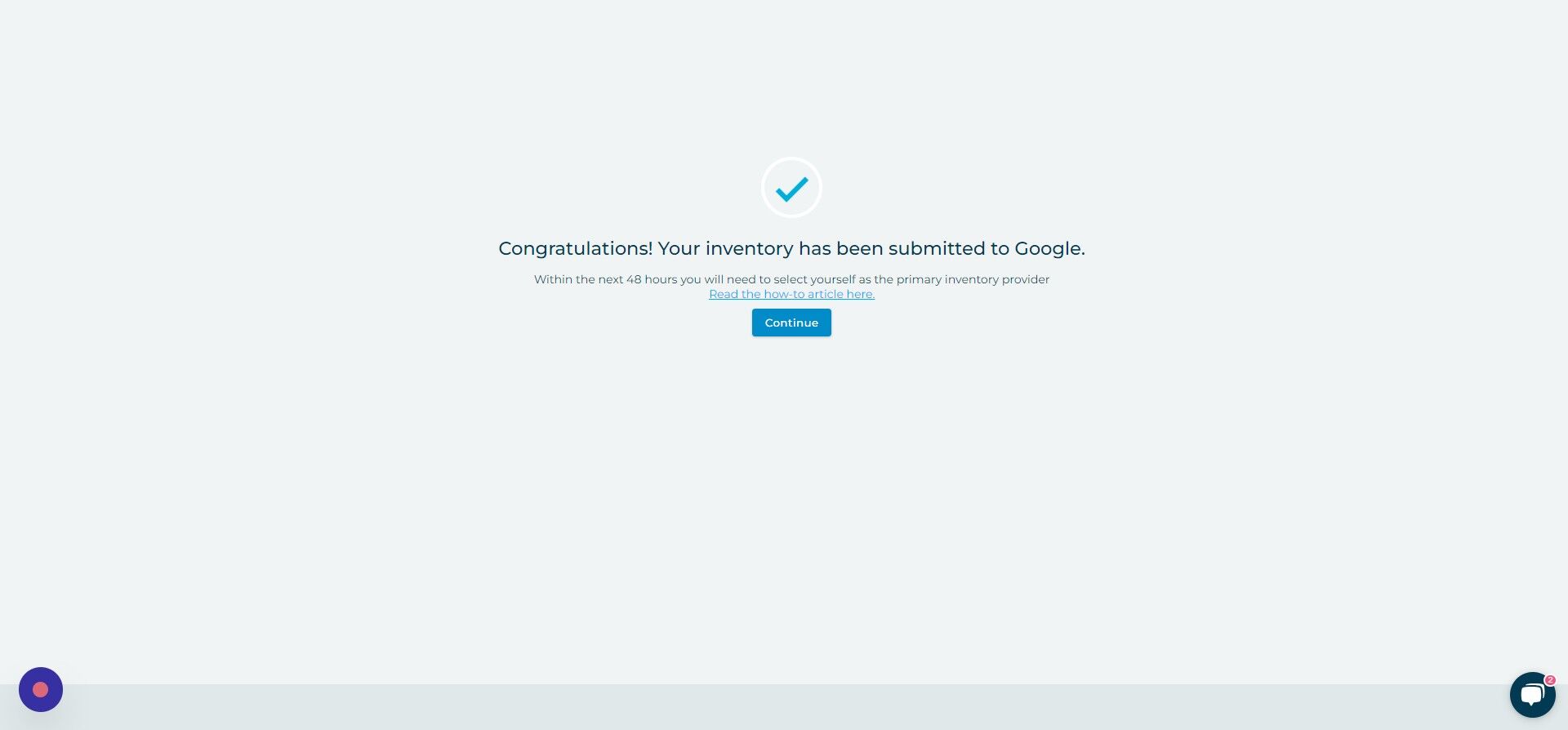 Screenshot of: Click "Continue"
